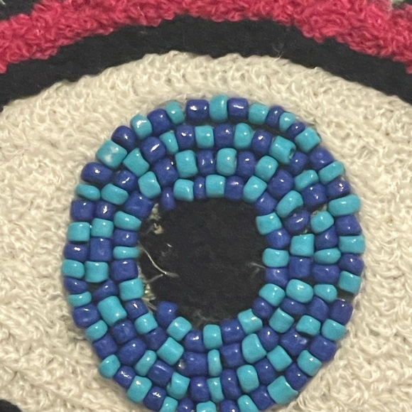 America & Beyond Embroidered Rainbow Evil Eye Design Green Tote Handbag - Picture 2 of 10